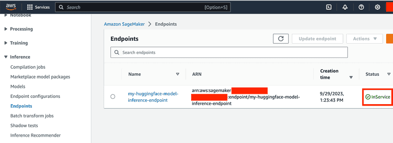 Sagemaker Endpoint Up